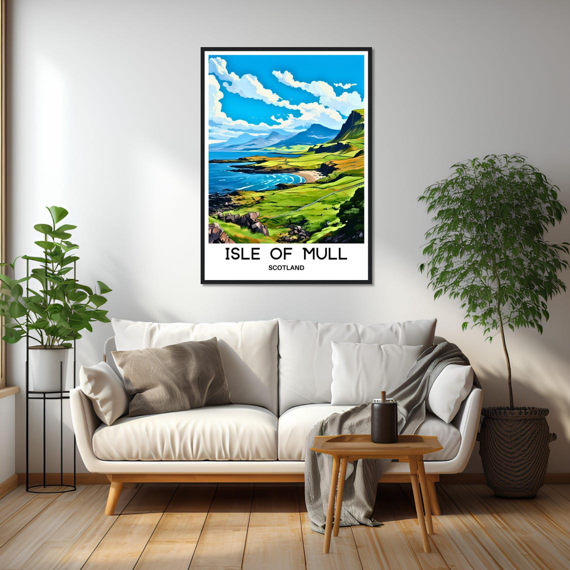 Isle of Mull Scotland Green Coastal Hills Rocky Shoreline Poster - Image 2