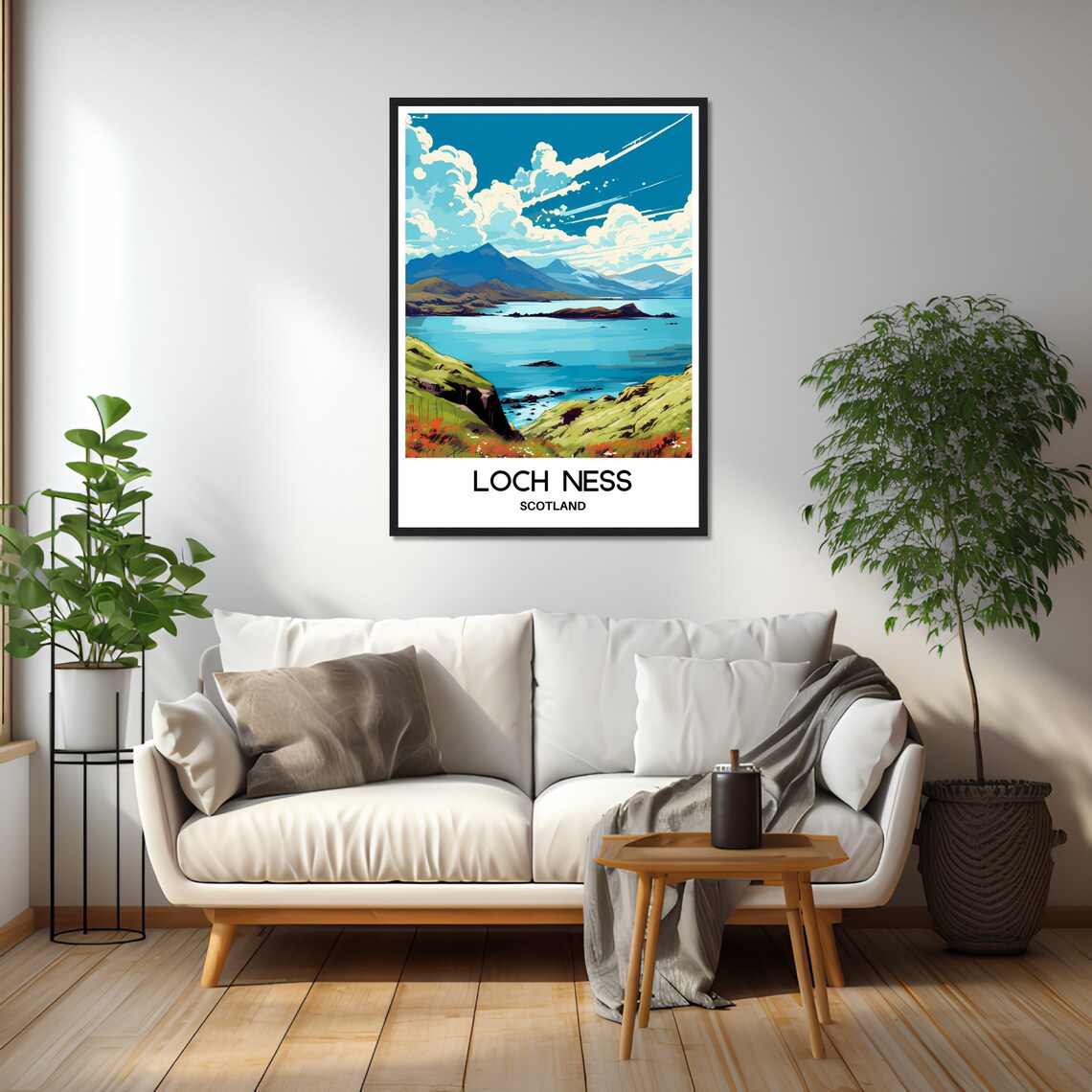 Beautiful Scenic Loch Ness Scotland Highland Lake Travel Poster - Image 2