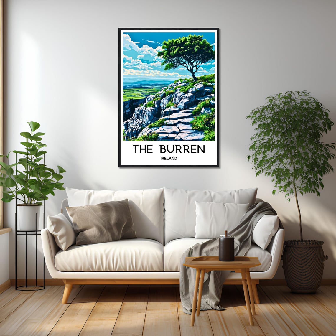 The Burren Ireland Limestone Cliffs Wild Green Landscape Travel Poster - Image 2