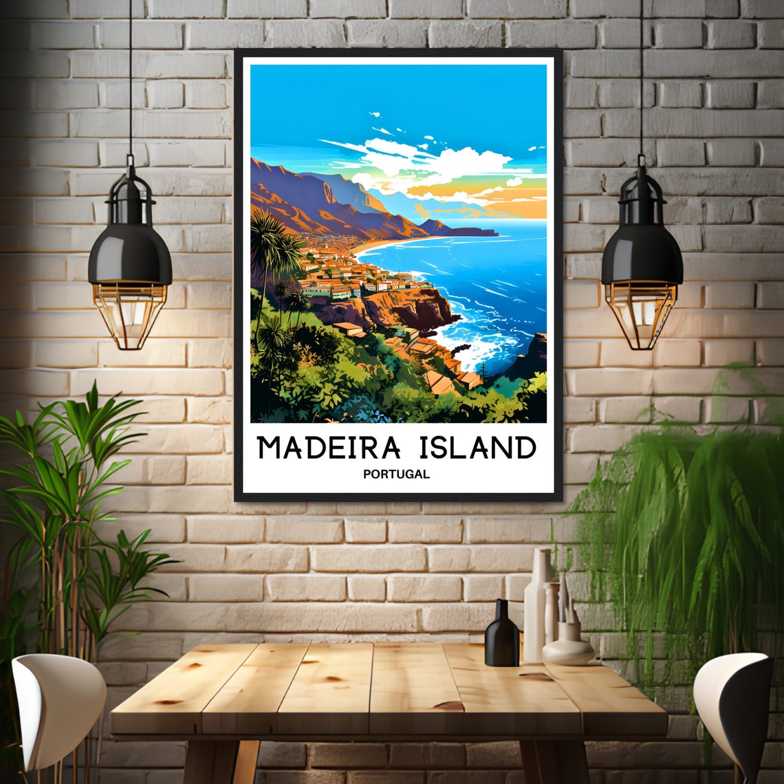Madeira Travel Print Portugal Poster Portuguese Art Print Madeira Lover Gift Portugal Wall Hanging Art Madeira Island Home Office Decor - Image 3
