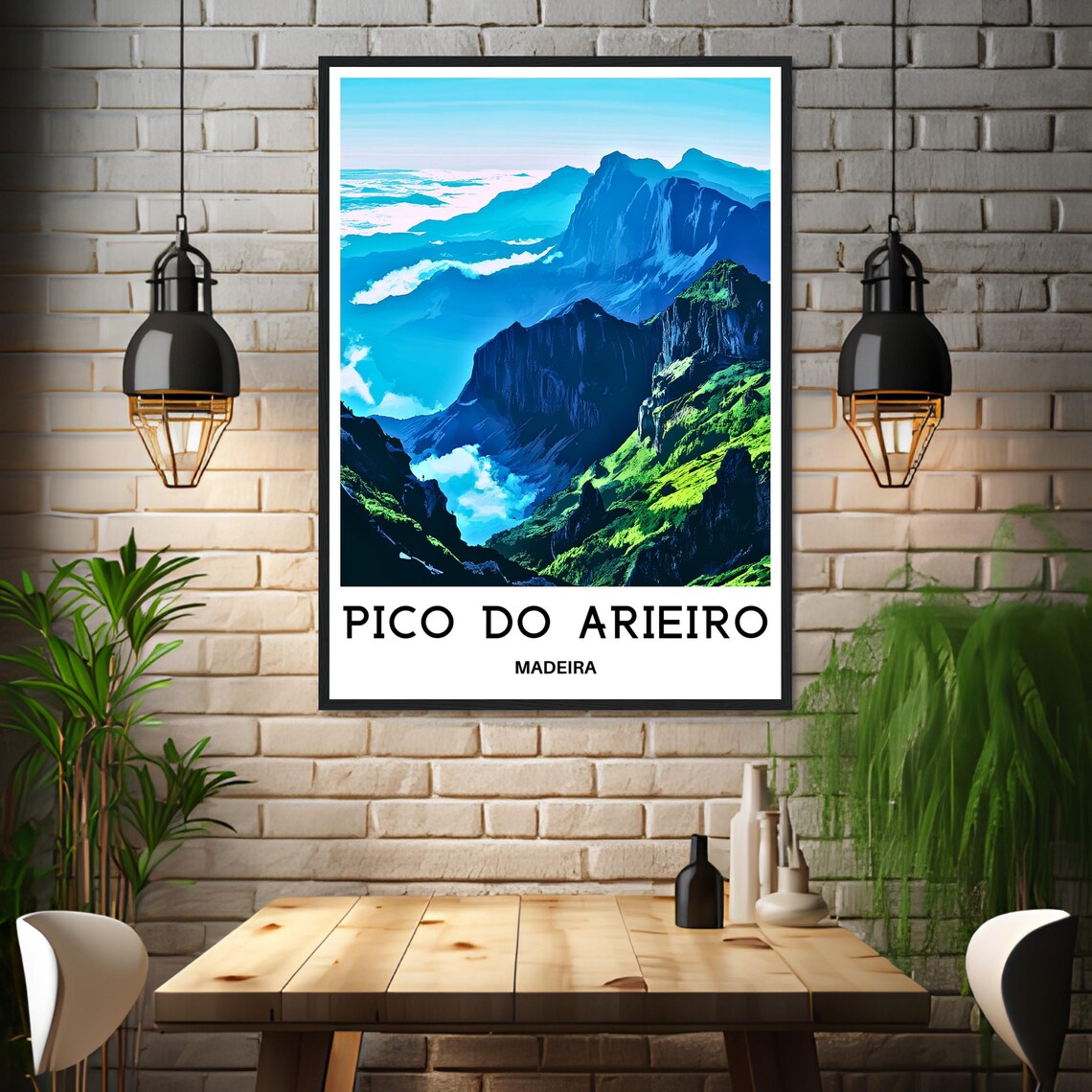 Pico do Arieiro Madeira Cloud-Covered Mountain Peaks Travel Poster - Image 3