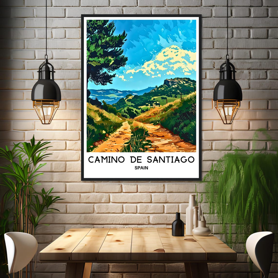 Camino de Santiago Pilgrim Trail Through Spain Travel Poster - Image 3