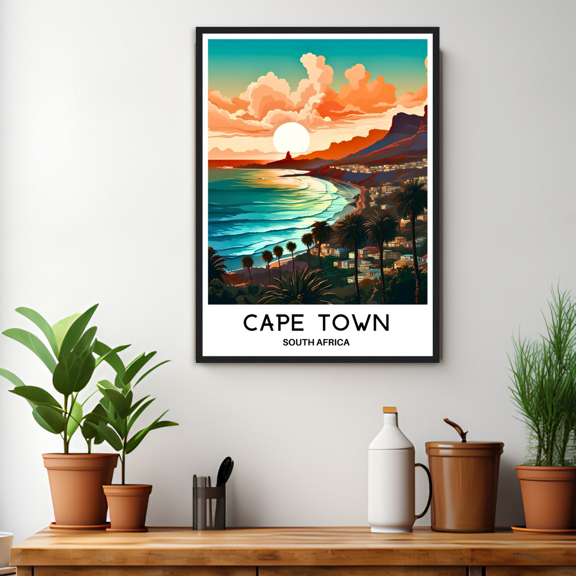 Cape Town Travel Poster Cape Town Travel Print Cape Town Art Print South Africa Travel Gift Cape Town South Africa Art Print Cape Town Gift - Image 3