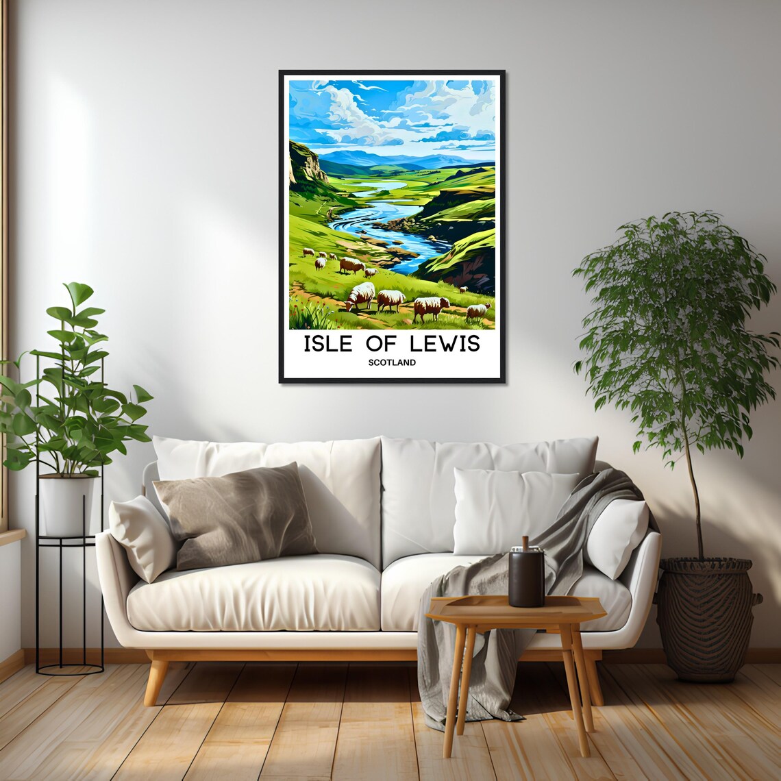 Isle of Lewis Winding River Valley Grazing Sheep Scotland Poster - Image 2