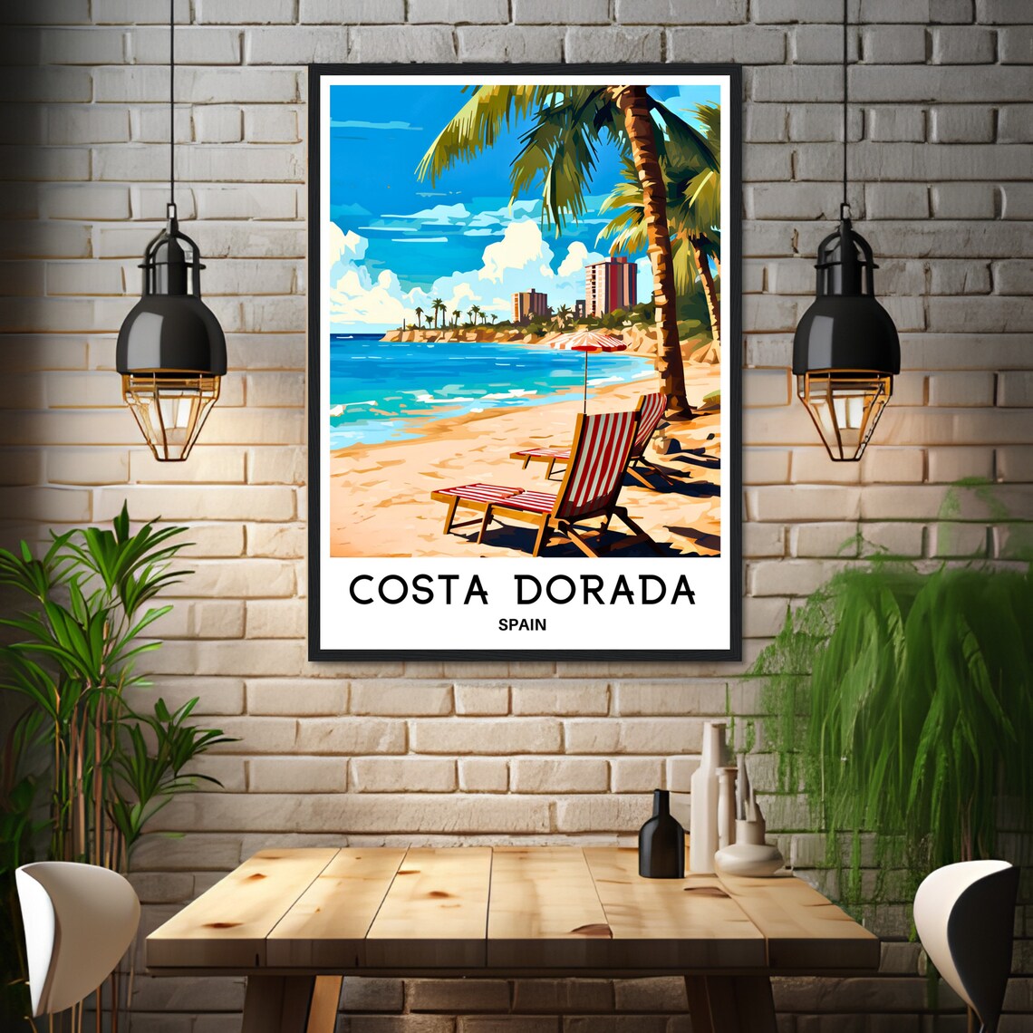 Costa Dorada Travel Poster, Spanish Art Print - Image 3