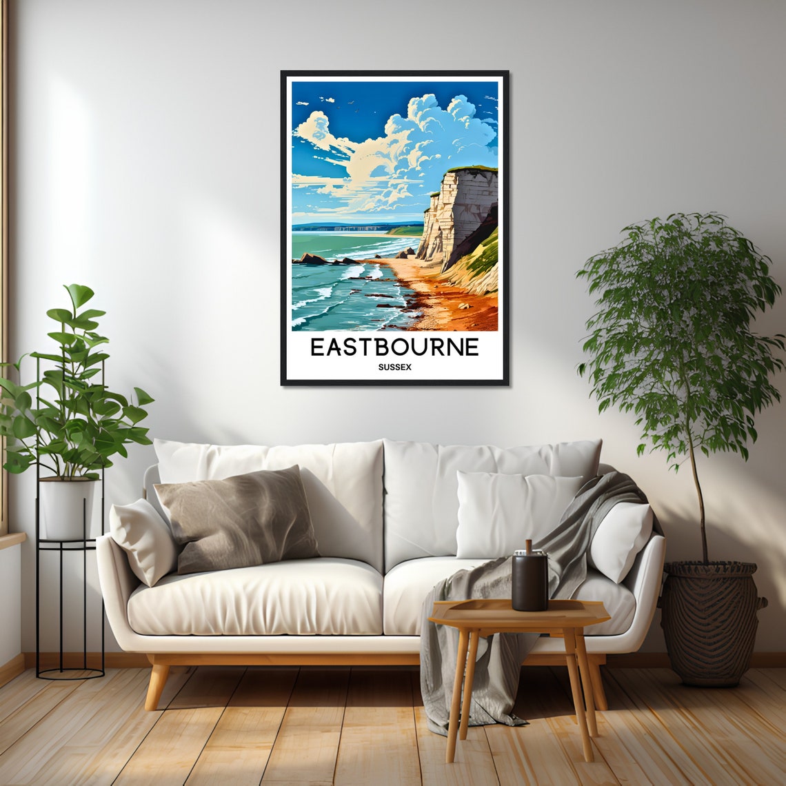 Eastbourne Sussex Beachy Head Chalk Cliffs Coast Travel Poster - Image 2