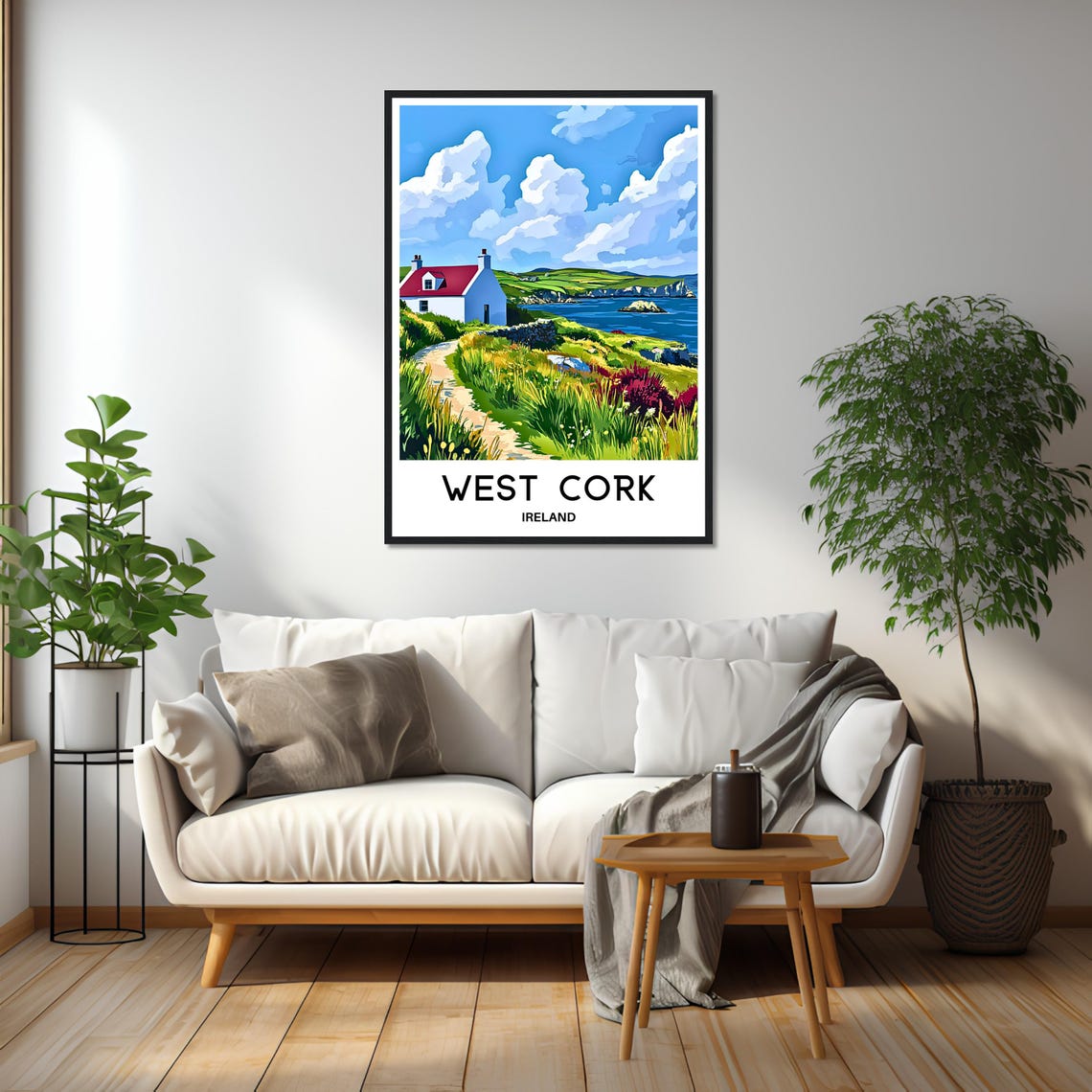 West Cork Ireland Coast Poster with Cottage and Rocky Headlands - Image 2