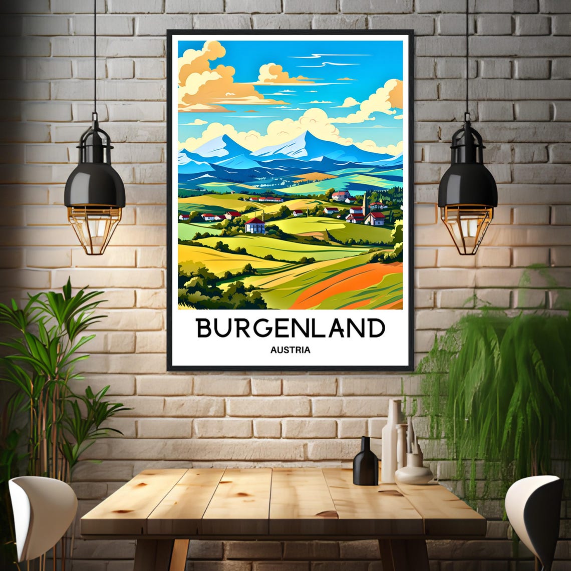 Burgenland Travel Print Burgenland Poster Austrian Art Print Traveler Gift For Austria Lover Burgenland Wall Hanging Art Home Office Decor - Image 3