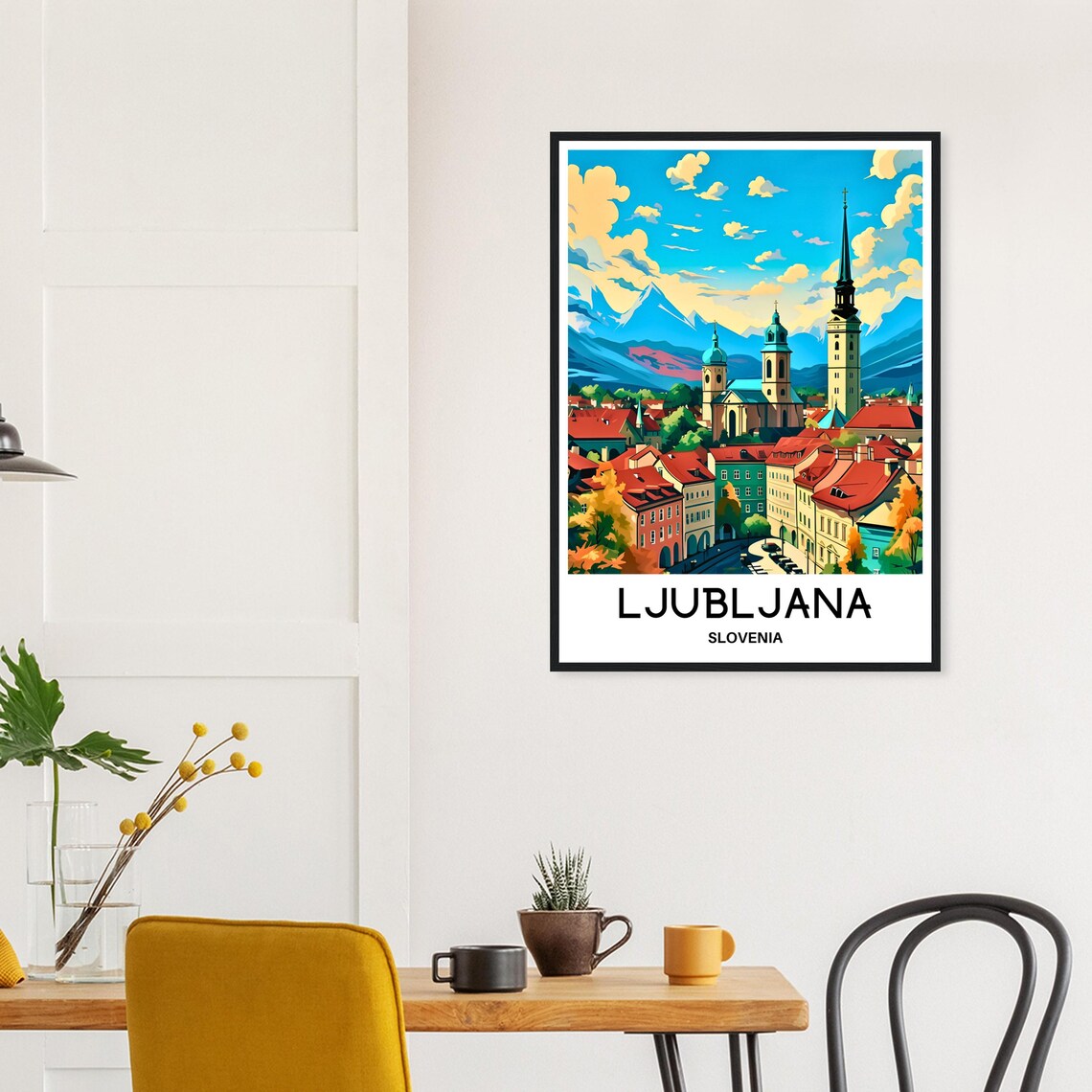 Ljubljana Travel Poster, Slovenia City Illustration - Image 2