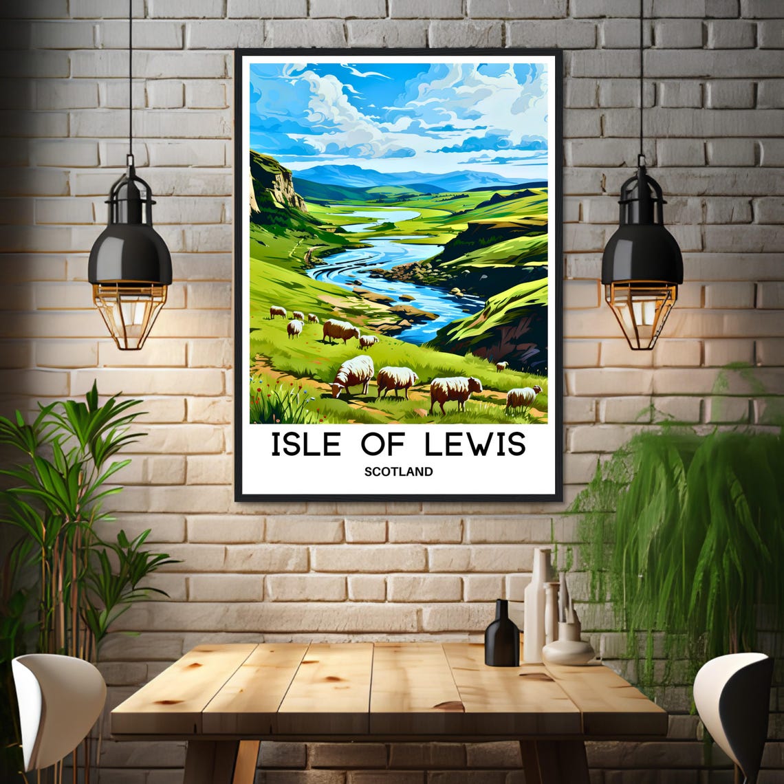 Isle Of Lewis Travel Print Isle Of Lewis Poster Scottish Art Print Scotland Lover Gift Wall Hanging Home Decor Isle Of Lewis Illustration - Image 3