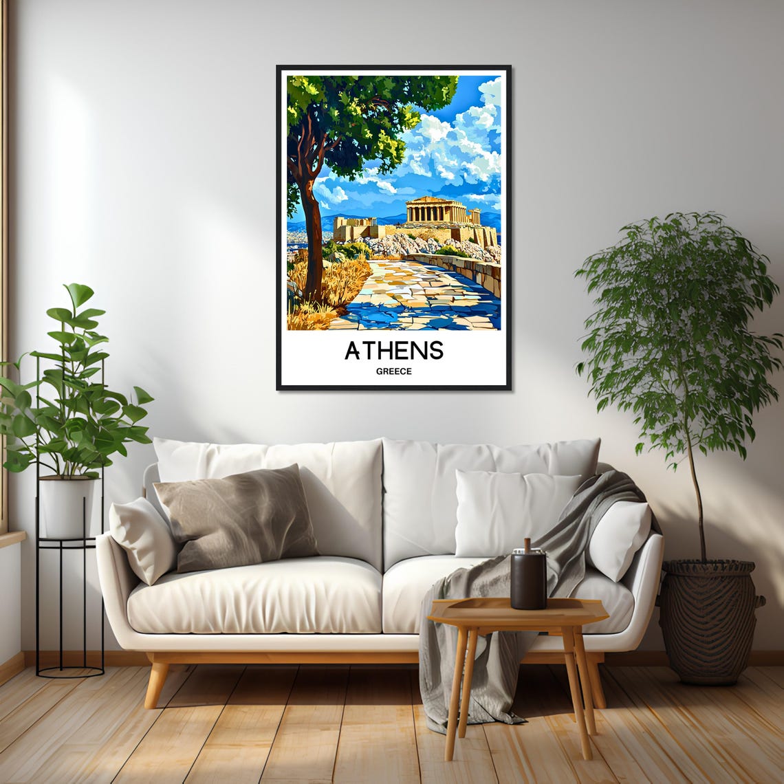 Athens Greece Acropolis Poster with Parthenon and Stone Pathway - Image 2