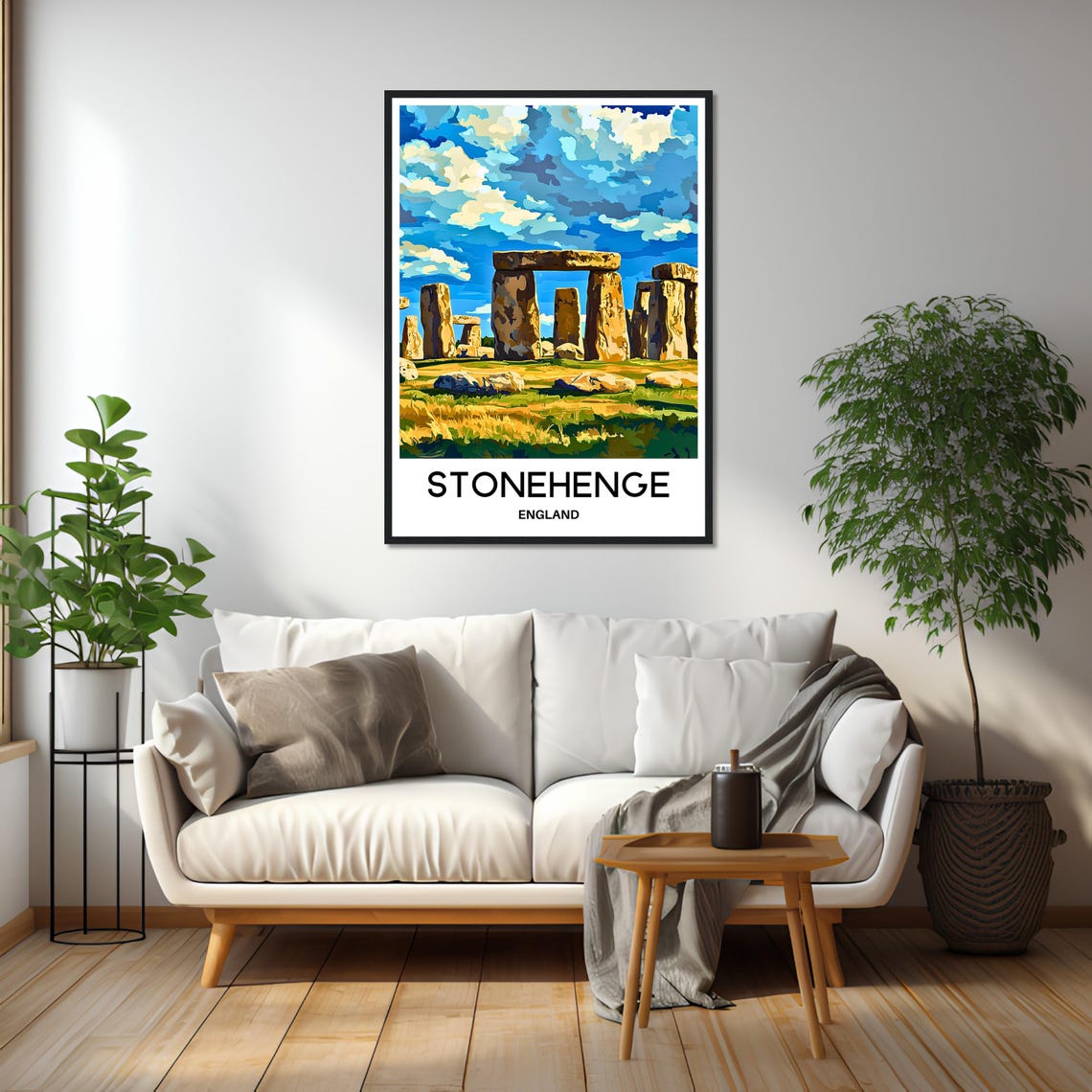 Stonehenge England Ancient Standing Stones Bright Sky Travel Poster - Image 2