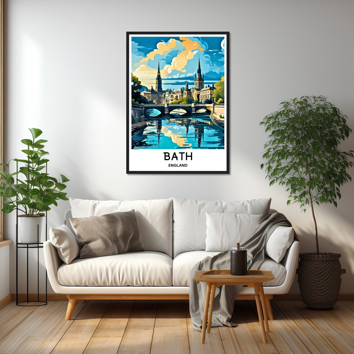 Bath England River Avon Georgian Cityscape Travel Art Poster - Image 2