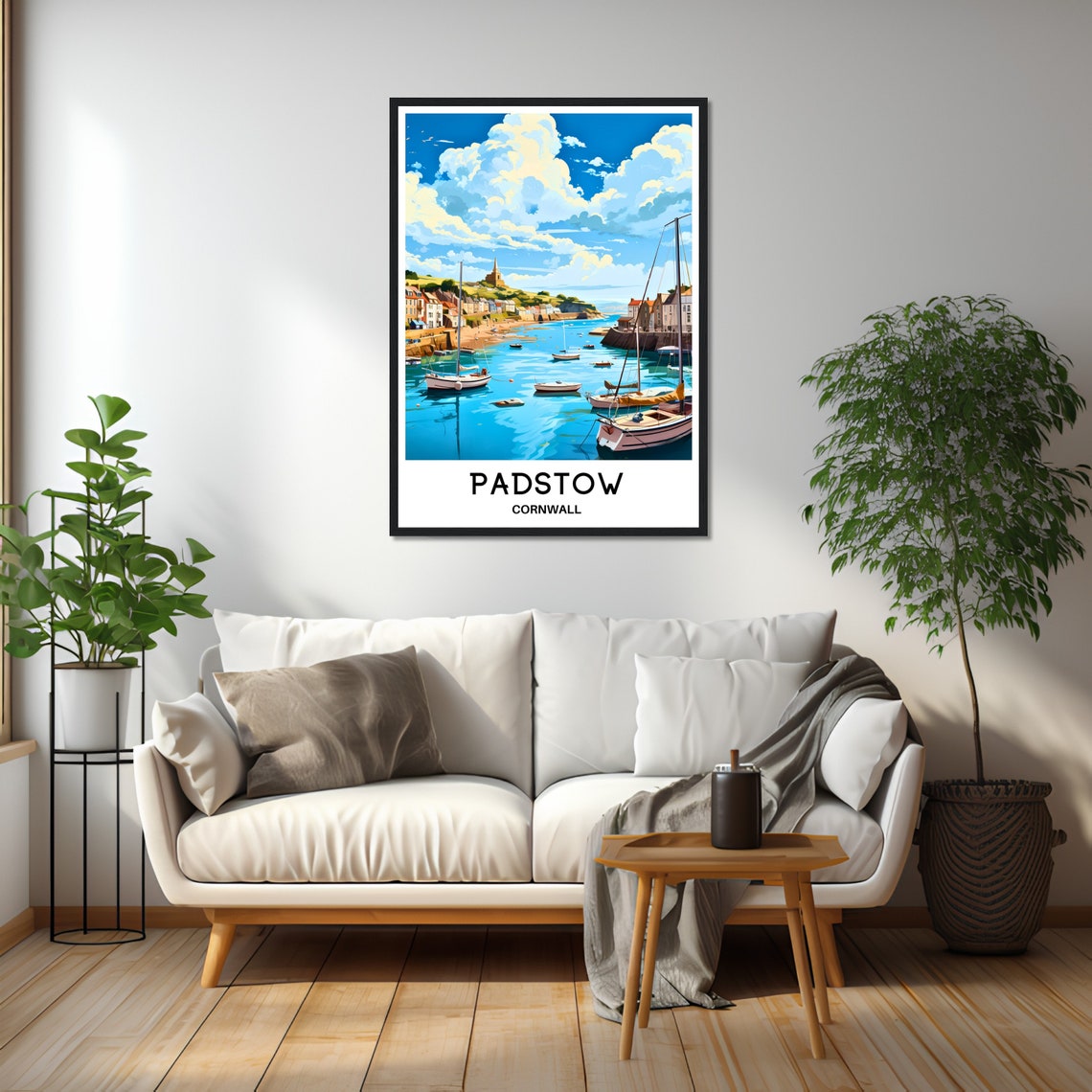 Padstow Cornwall Harbor Sailboats Seaside Town Coastal Travel Poster - Image 2