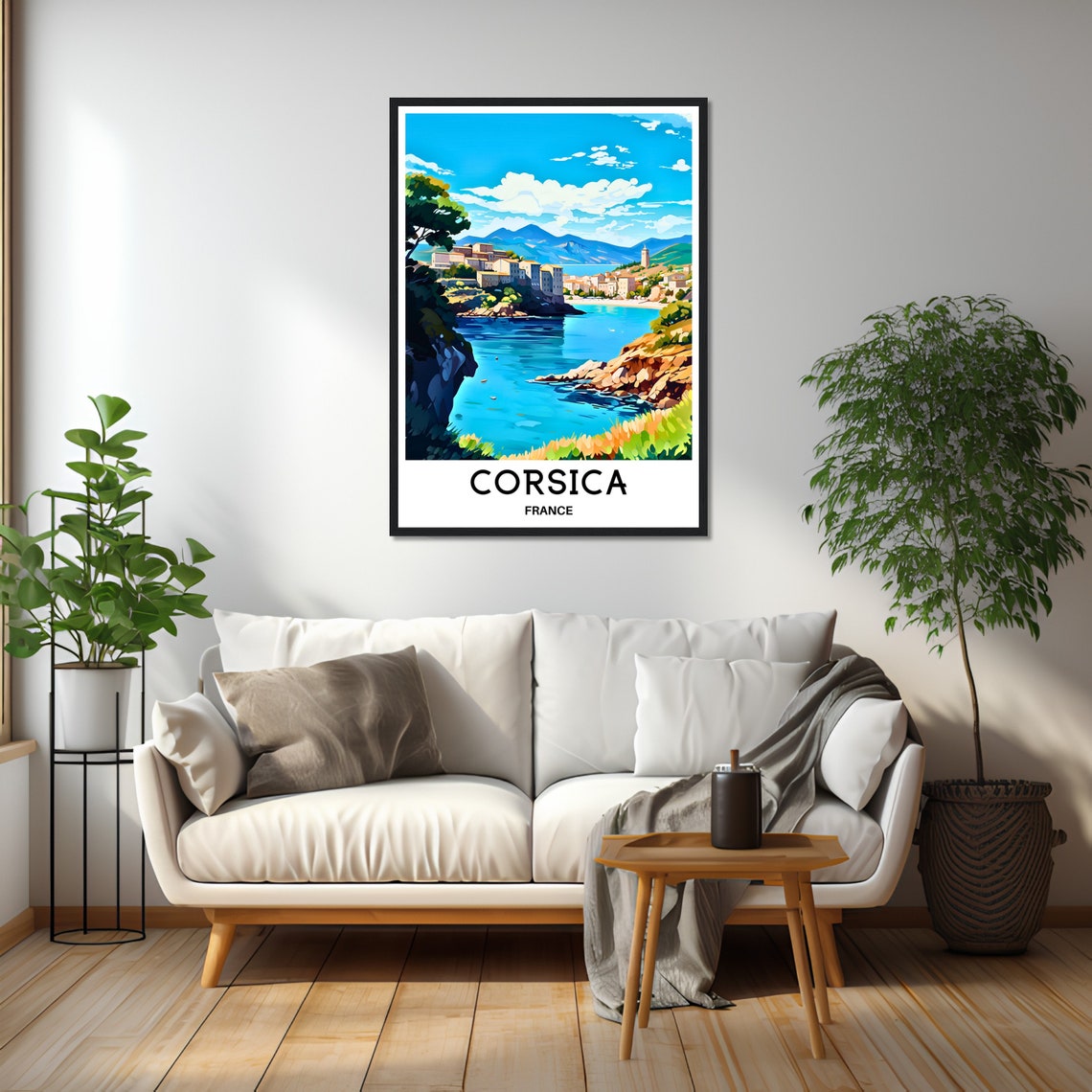 Corsica Travel Print Corsica Poster French Art Print France Lover Gift Wall Hanging Art Home Office Desk Decor Corsica Island Illustration - Image 2