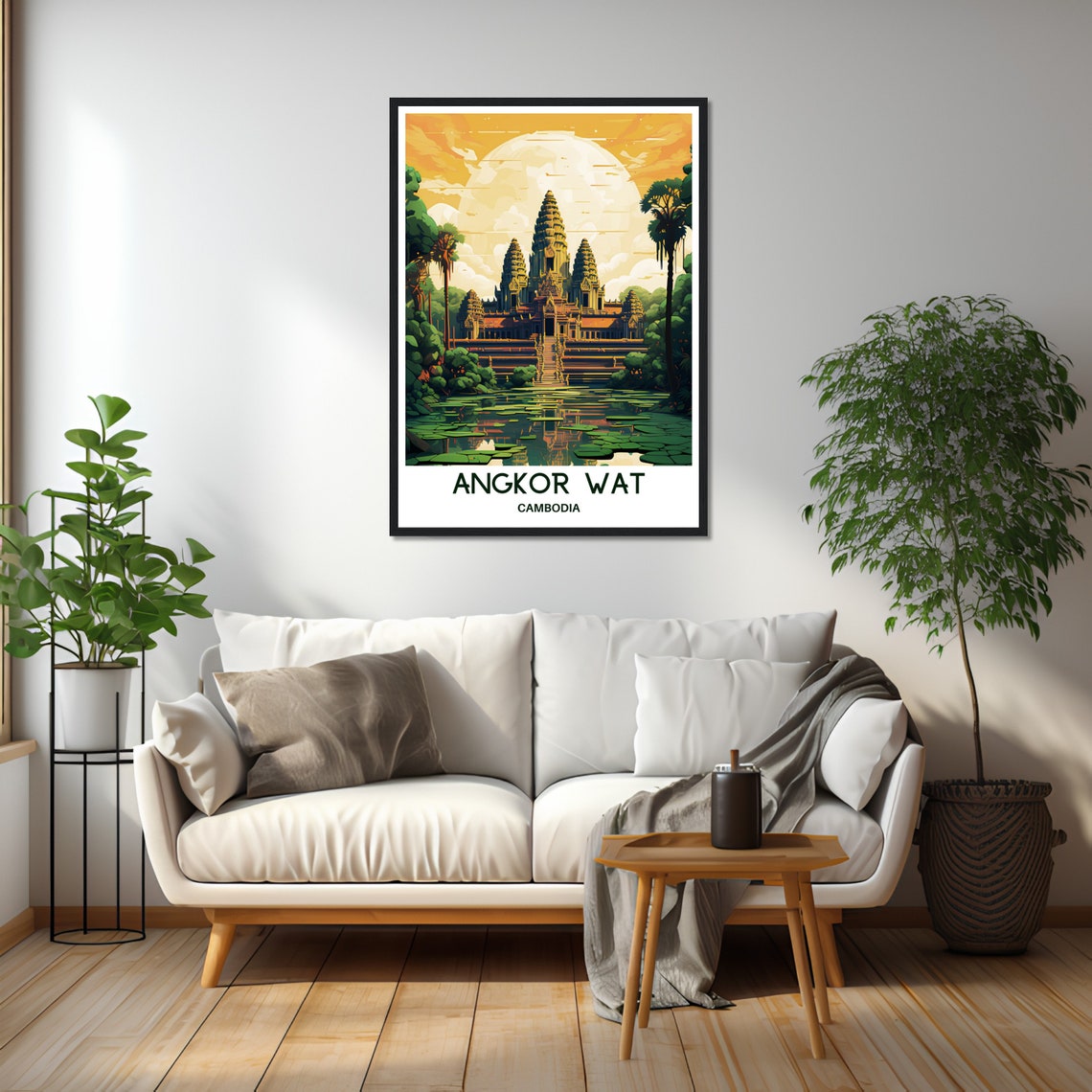 Angkor Wat Cambodia Ancient Temple at Golden Hour Sky Poster - Image 2