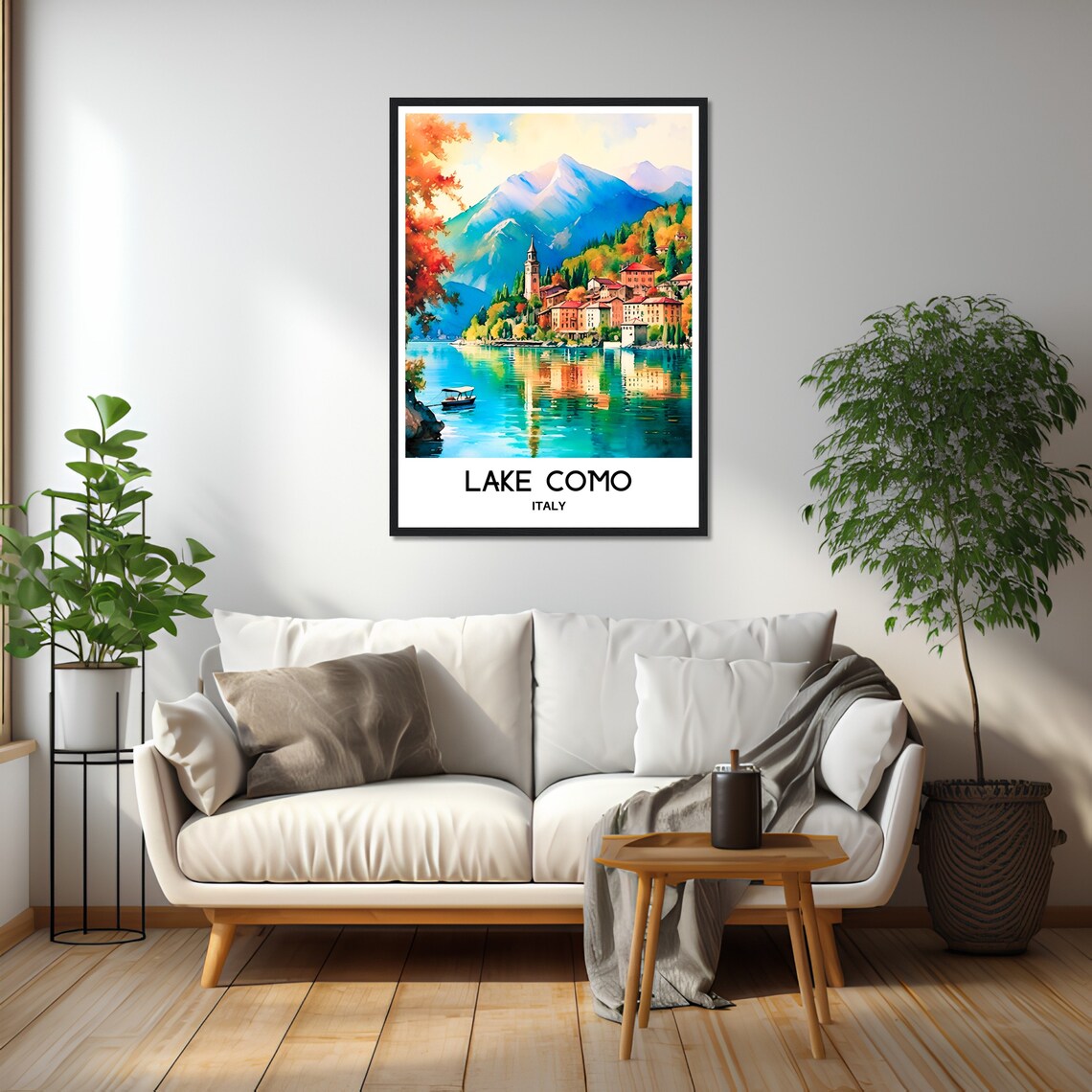 Lake Como Watercolor Print Lake Como Travel Poster Italian Art Print Italy Lover Gift Lake Como Watercolour Painting Illustration Print - Image 2