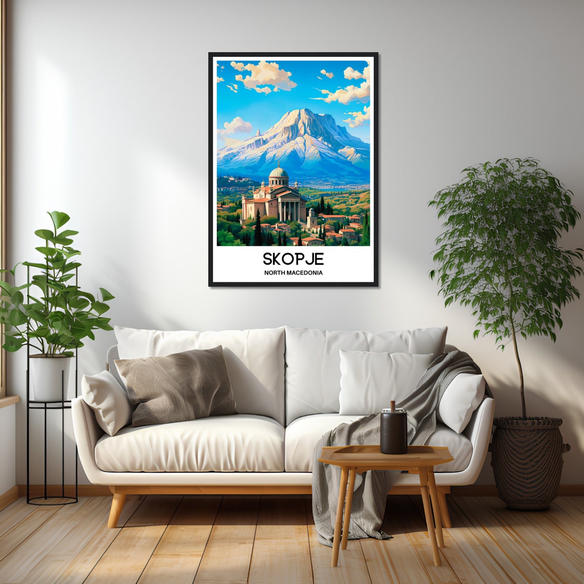 Skopje Travel Print Skopje Poster Macedonian Art Print North Macedonia Lover Gift Wall Hanging Art Home Decor Skopje City Illustration - Image 2