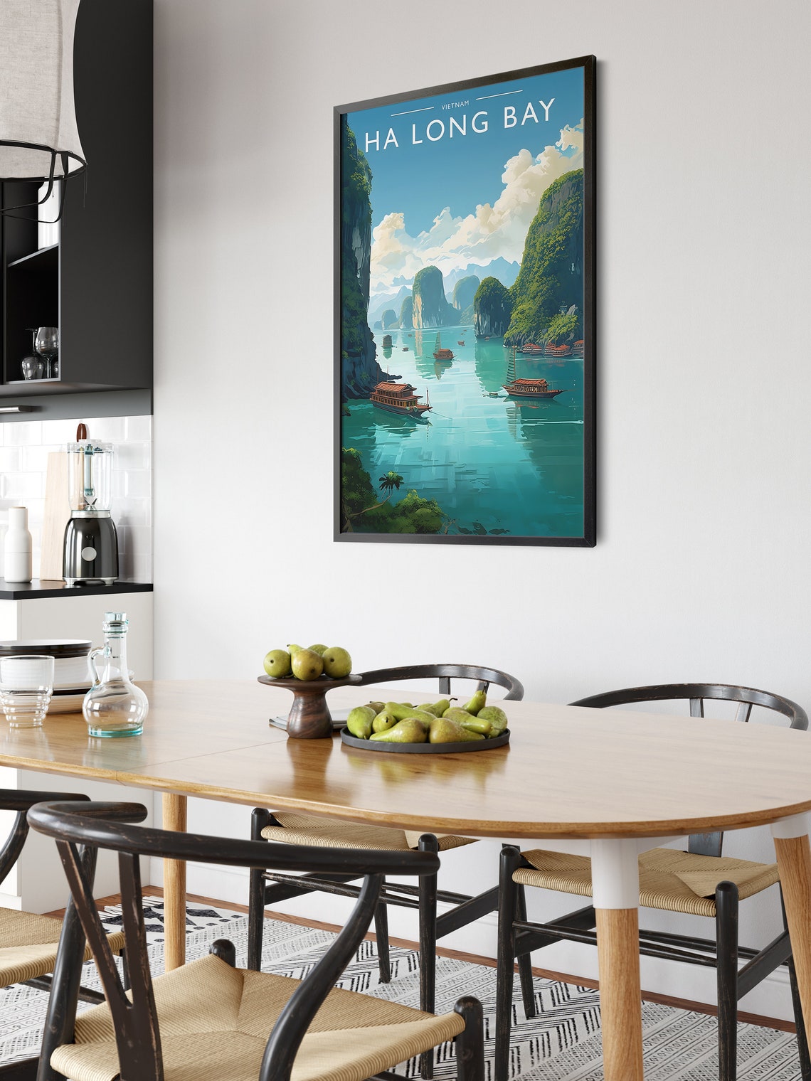 Ha Long Bay Vietnam Limestone Karsts Junk Boat Travel Poster - Image 6