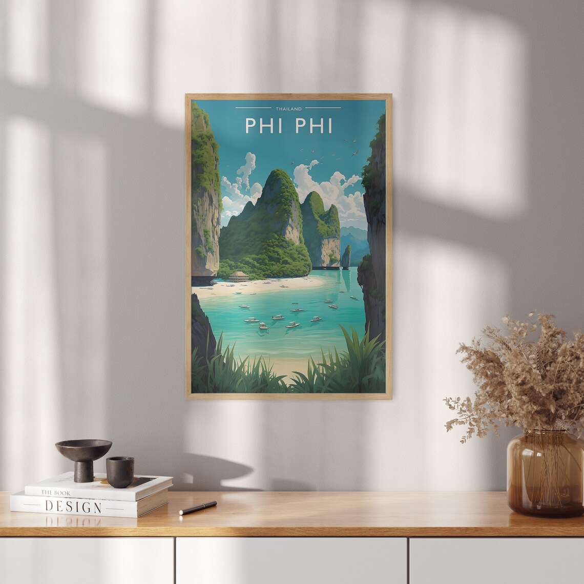 Phi Phi Islands Travel Print Art Phi Phi Travel Art Gift Phi Phi Islands Travel Poster Art Thailand Artwork Thailand Wall Hanging Travel Art - Image 5