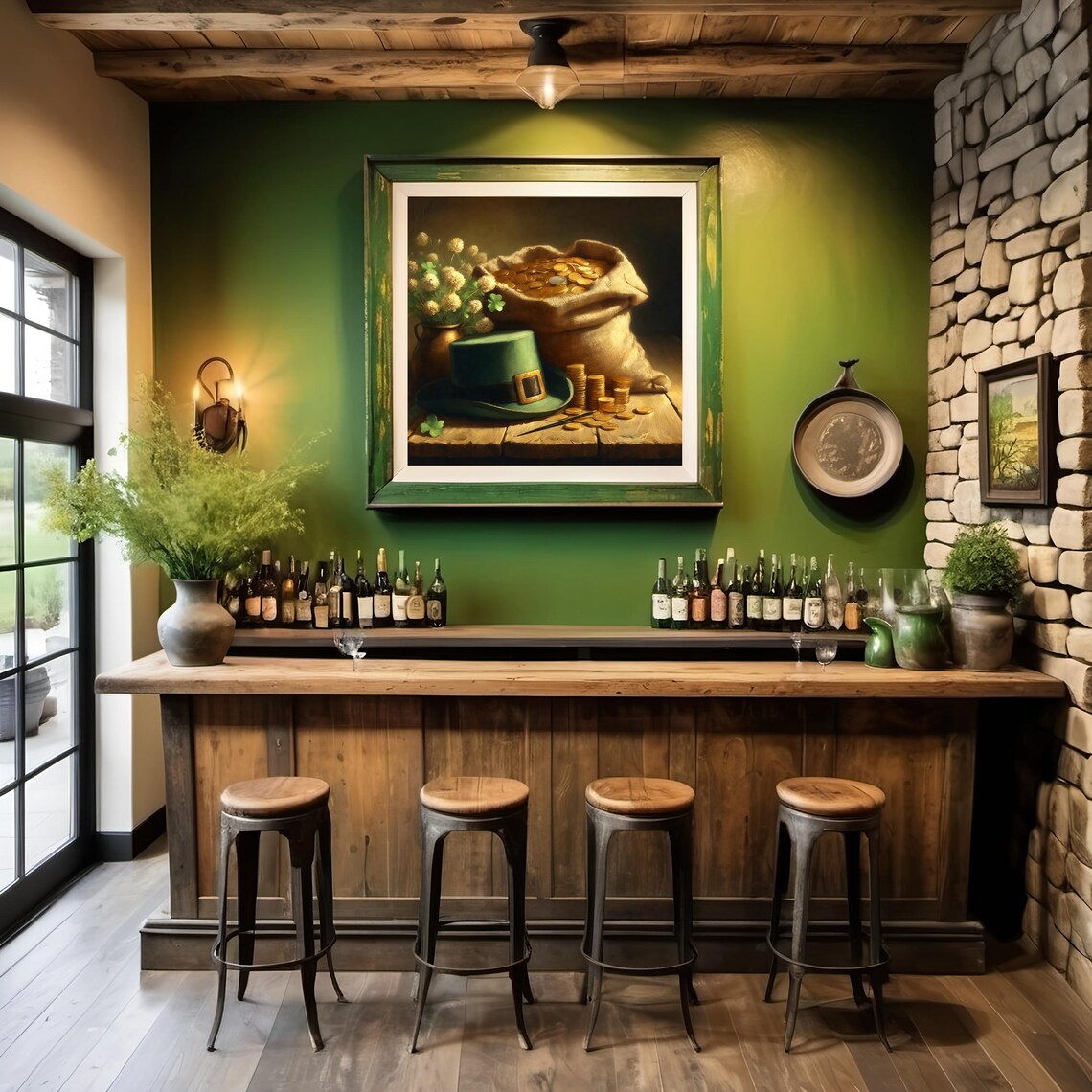 Vintage St. Patrick's Day Still Life Art Print - Image 2