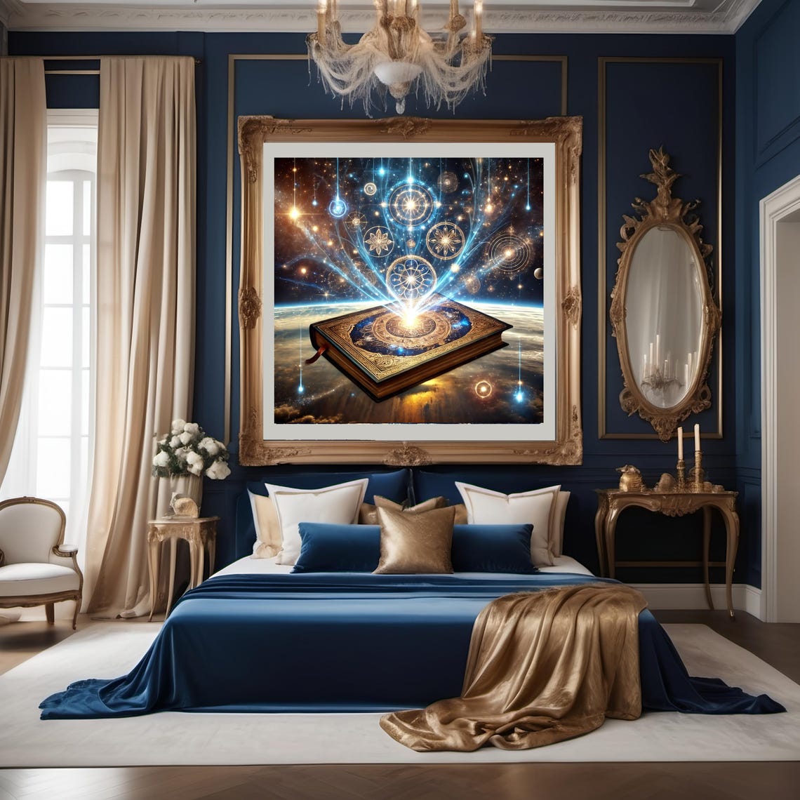 Celestial Magic Spellbook Book Print Mystical Grimoire Wall Art Fantasy Spellbook Gift Idea Arcane Artwork Cosmic Alchemy - Image 2