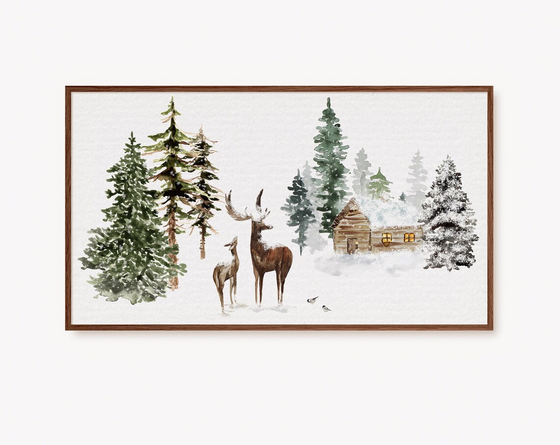Christmas Winter Wonderland Art Print, Holiday Decor