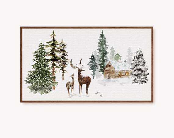 Christmas Winter Wonderland Art Print, Holiday Decor