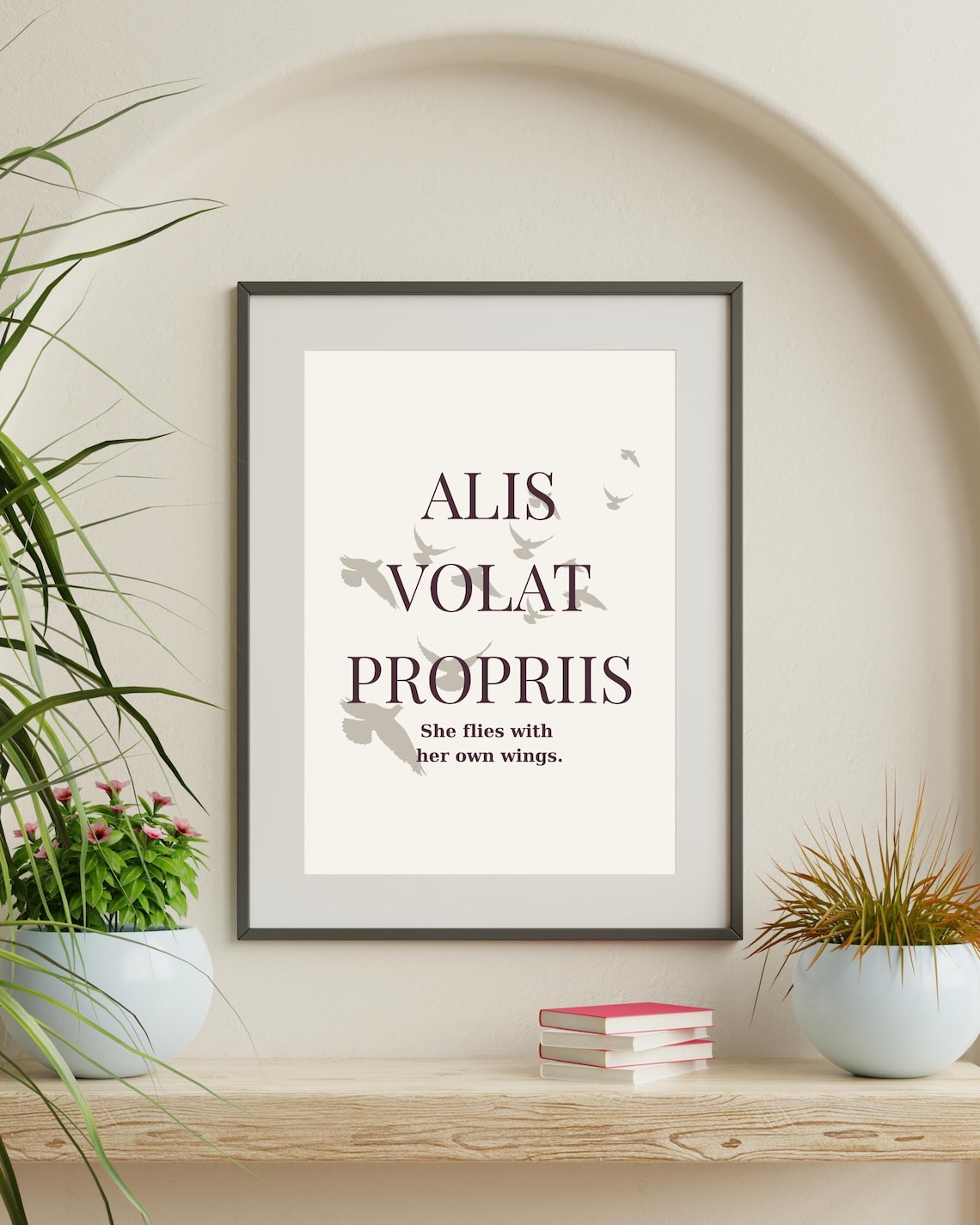 Alis Volat Propriis Latin Quote, Minimalist Art Print - Image 2