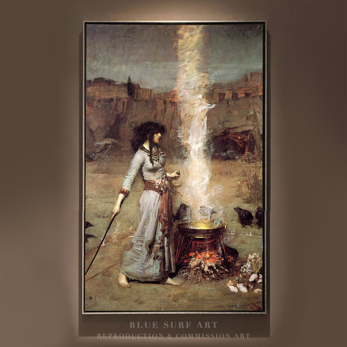 John William Waterhouse The Magic Circle Sorceress Fire Poster