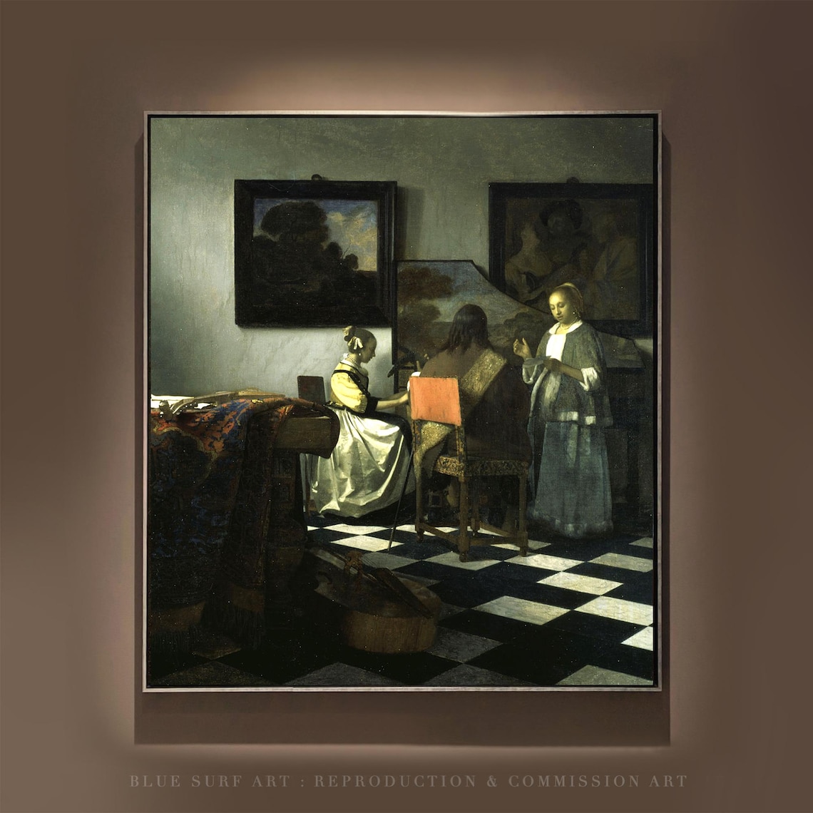 Johannes Vermeer The Concert Dutch Soft Musician Interior Poster