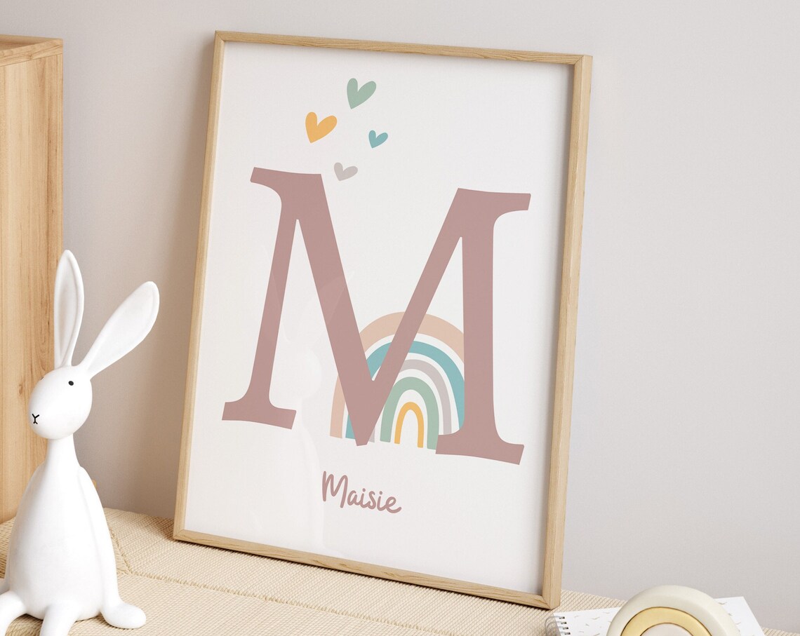 Personalized Rainbow Name Print, Nursery Decor
