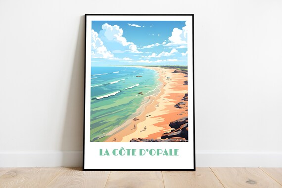 Handmade Poster Of La Cote Dopale Wall Art Retro Travel Framed Birthday Home Made Decor Gift Vector Illustration Print Painting