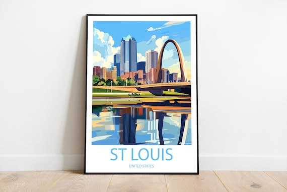 St Louis Gateway Arch River United States Skyline Travel Poster