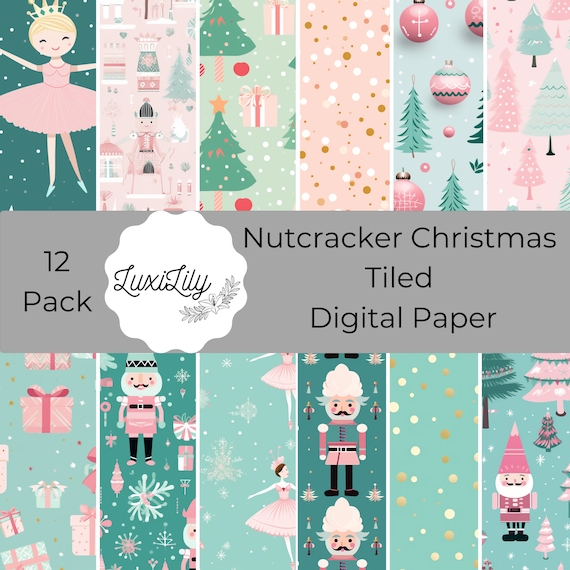 Seamless Nutcracker Christmas Pattern Art Print