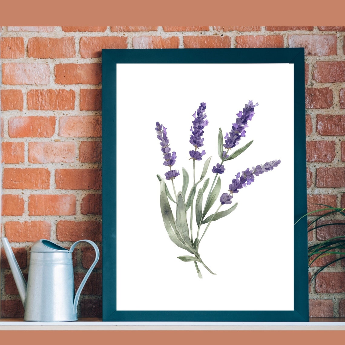 Lavender Botanical Watercolor Purple Sprigs Minimalist Poster
