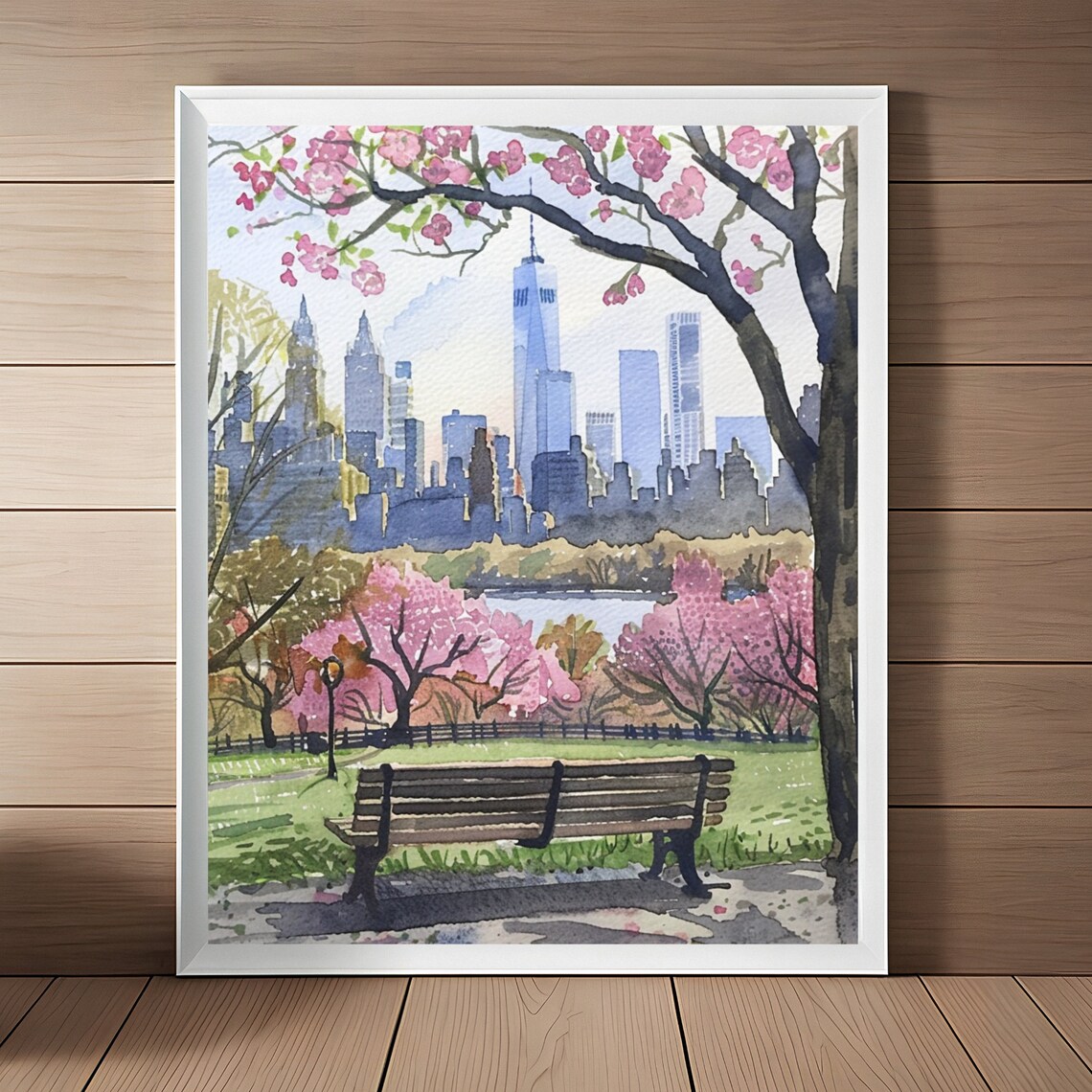 New York Central Park Watercolor Travel Poster