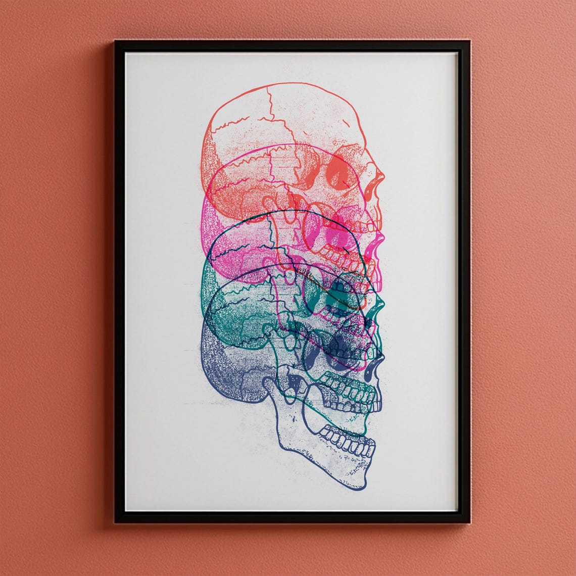 Layered Pop Art Skull 4 Jpeg Files Iso 2x3 3x4 4x5 Wall Art - Image 5