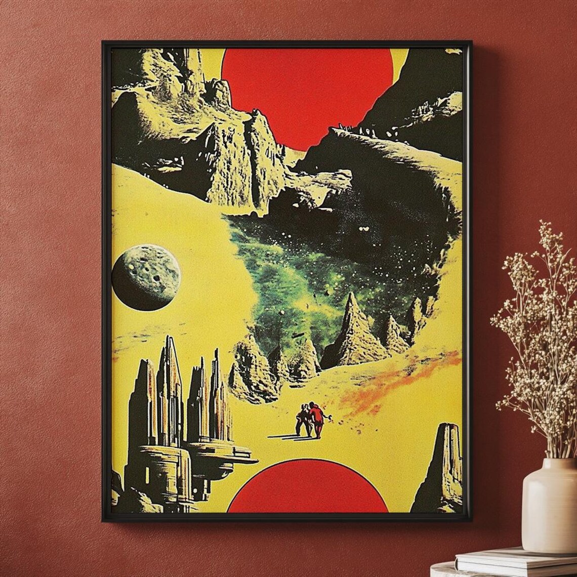 Retro Sci Fi Planet Astronaut Vintage Space Poster for Boys Room Decor - Image 4