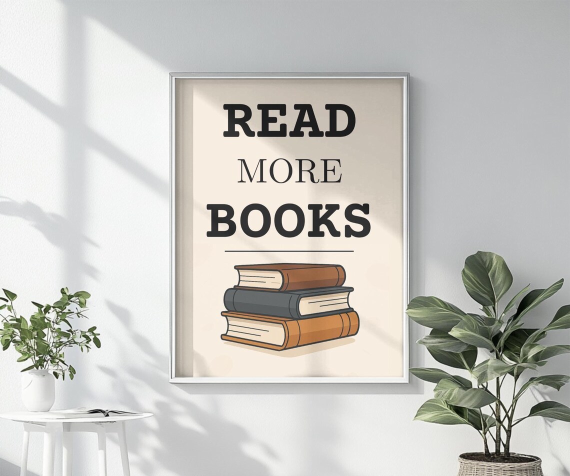 Read More Books, Minimalist Library Motivational Poster - Image 4