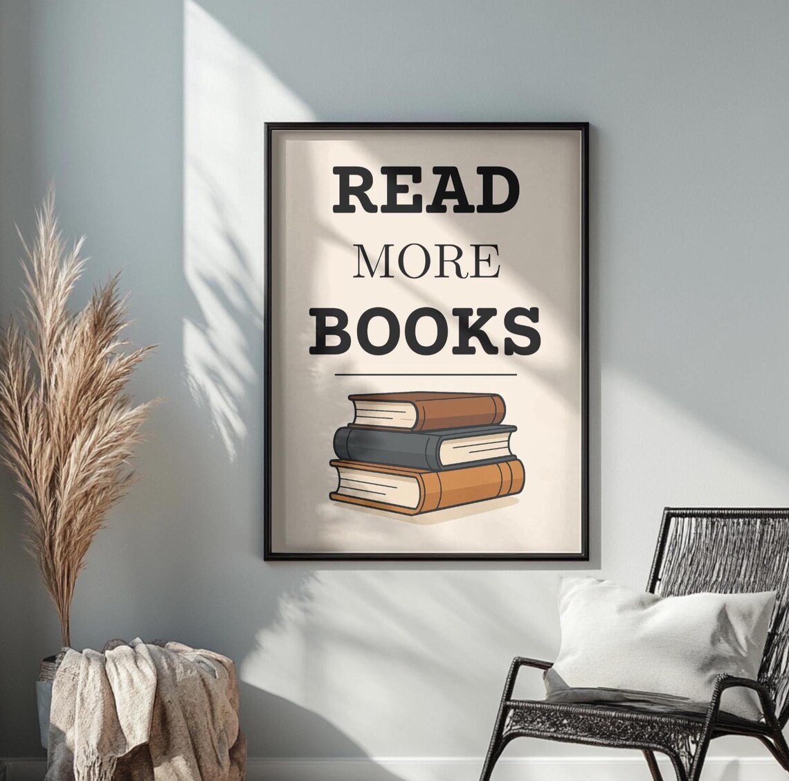 Read More Books, Minimalist Library Motivational Poster - Image 2