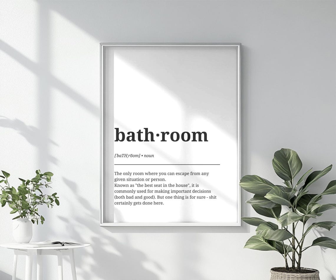 Bathroom Definition Print Funny Bathroom Art Bathroom Poster Bathroom Wall Decor Guest Bathroom - Image 4