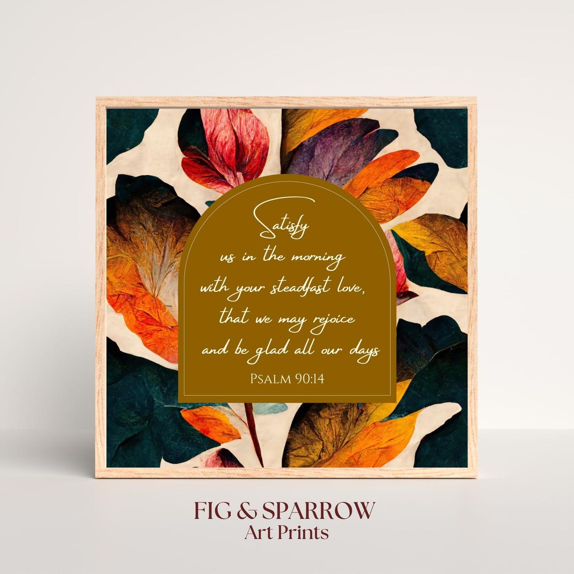Psalm 9014 Scripture Art Floral Christian Home Decor