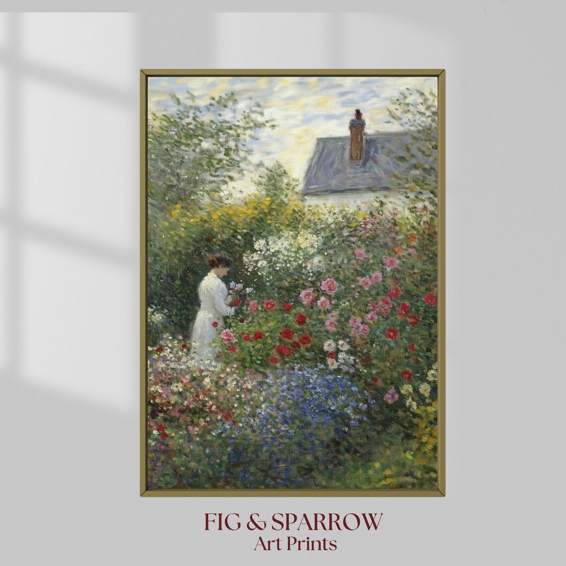 Monet Spring Garden, Vintage Floral Landscape