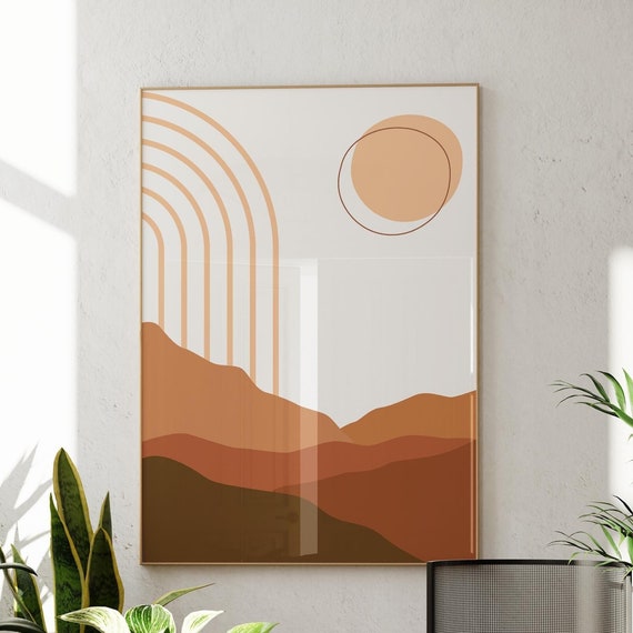 Desert Night Mid Century Modern Gallery Wall Extra Large Art Boho Home Decor Set Of 2 Prints Indie Room Preppy