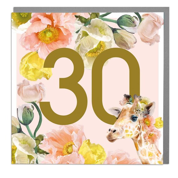 Age 30 Giraffe Greeting Card