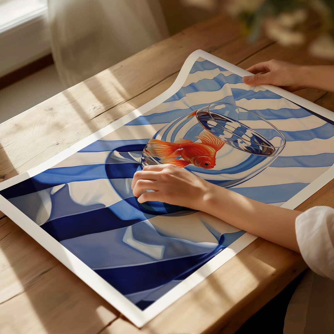 Fish In A Glass Modern Kitchen Art Print - Image 3