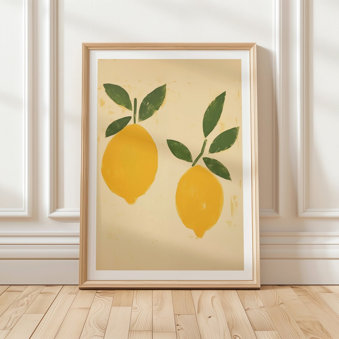 Minimalistic Lemons Art Print, Kitchen Wall Decor