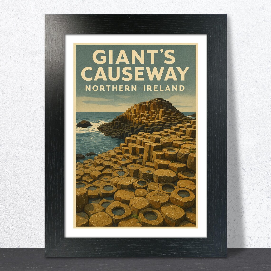 Giant's Causeway Northern Ireland Vintage Retro Travel Poster