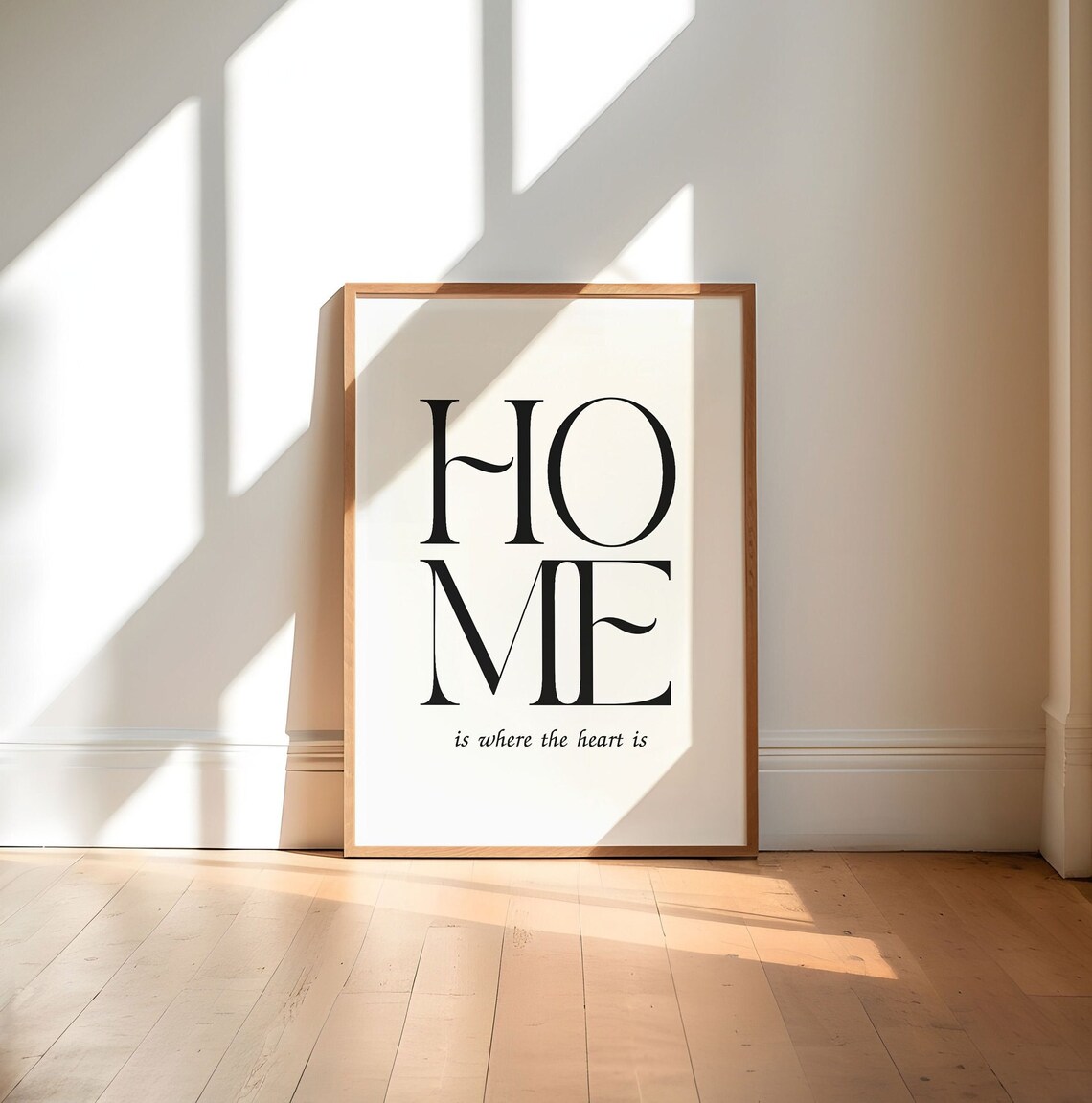 Home Is Where the Heart Is Minimalist Modern Serif Typography Quote Poster